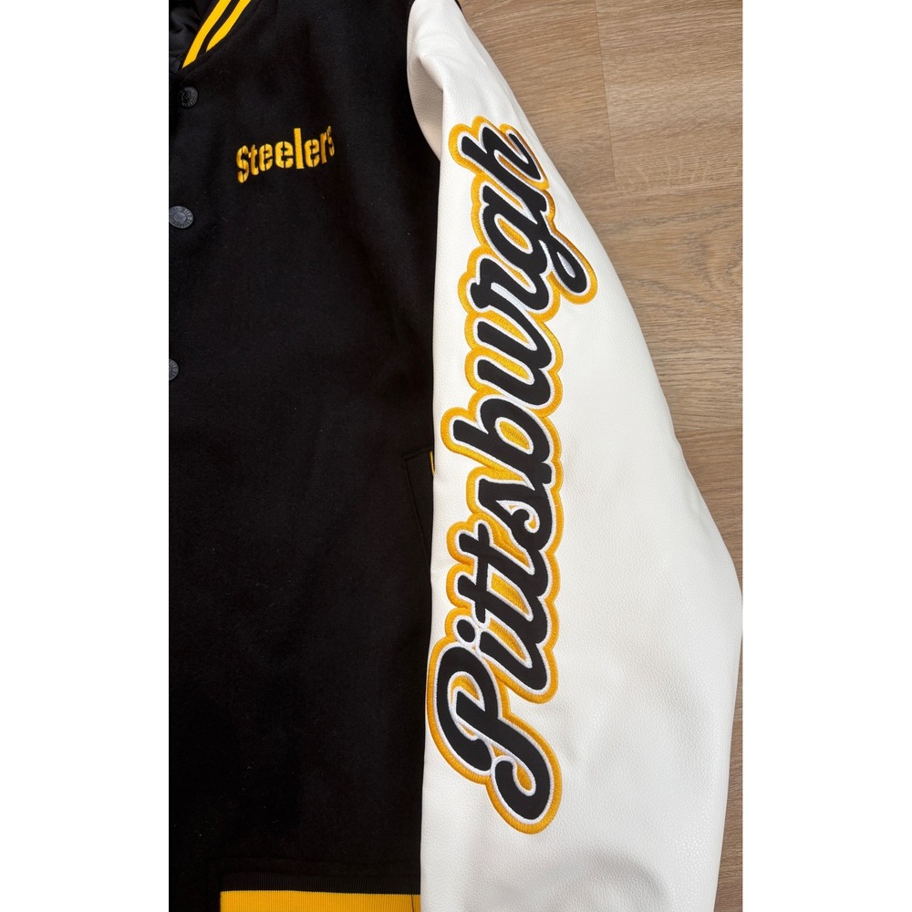 NWT BLEM Women's The Wild Collective Pittsburgh Steelers Jacket -XL-Black/White - Picture 3 of 9